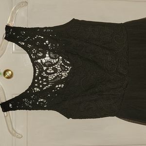 Dress, Forever 21, Size Small, Black dress, lace top with tulle bottom.